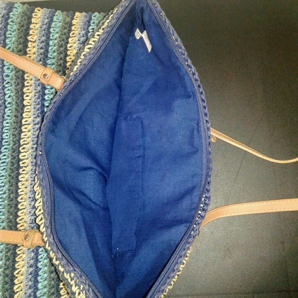 Tote Style Bag with mini bag -in Multi Shades of Blue- NEW - Picture 6 of 9